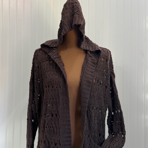 NWOT! Brown Knit Open Front American Eagle Long Cardigan! Size small - Picture 2 of 4